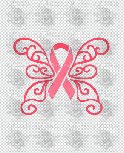 Butterfly cancer awareness ribbon #8 DTF Transfer