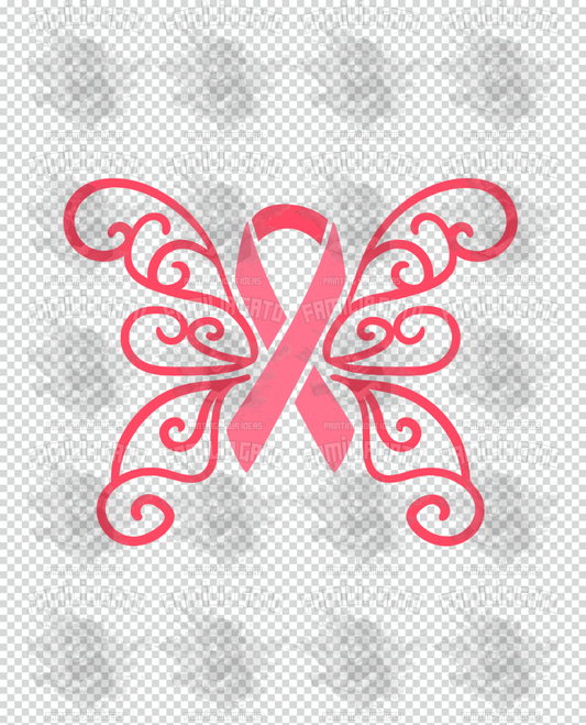 Butterfly cancer awareness ribbon #8 DTF Transfer