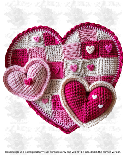 Valentine's Day - Faux Yarn Heart #6 DTF Transfer