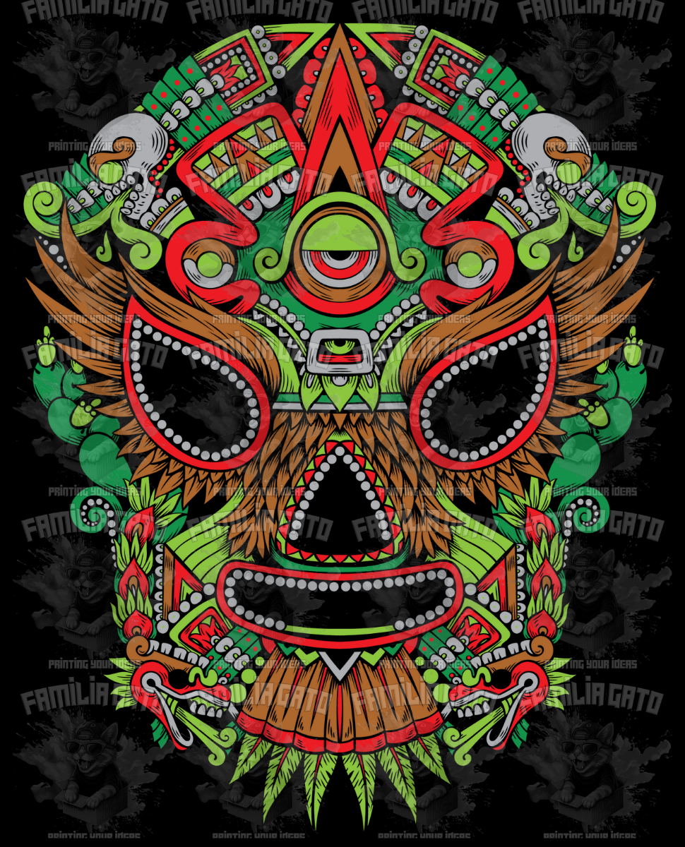 Mexico Azteca Mascara DTF Transfer