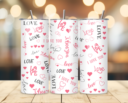 Valentine's Day - Love Designs - 20 Oz Stainless Steel Tumbler