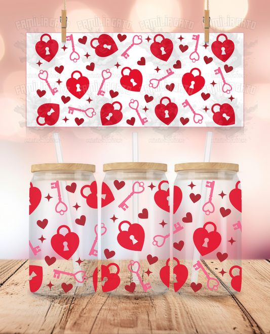 Valentine's Day - Heart Lock Key UVDTF Wrap