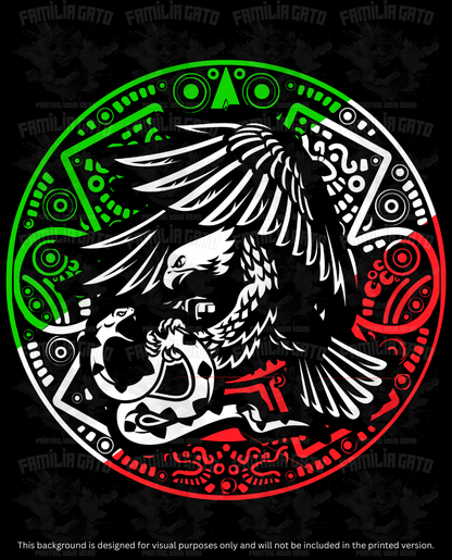 Mexican Aguila en Calendario Azteca DTF Transfer