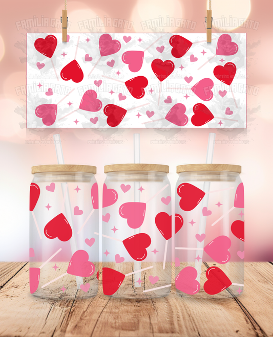 Valentine's Day - Heart Lollipops  #2 UVDTF Wrap
