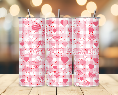 Valentine's Day - Checkered Designs - 20 Oz Stainless Steel Tumbler