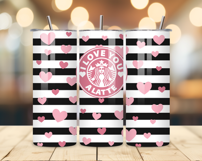 Valentine's Day - Striped Designs - 20 Oz Stainless Steel Tumbler