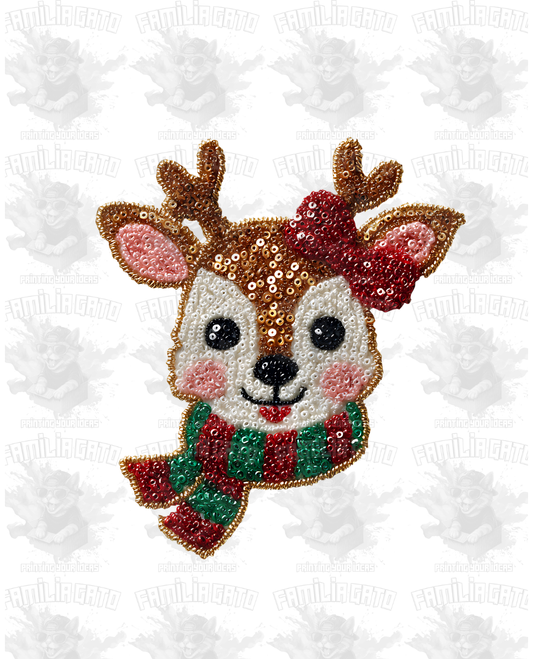 Faux Sequin Deer DTF Transfer