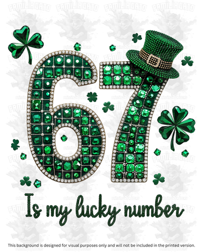 St. Patrick's Day Rhinestone Six Seven 67 #3 DTF Transfer