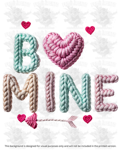 Valentine's Day - Faux Yarn Be Mine #3 DTF Transfer