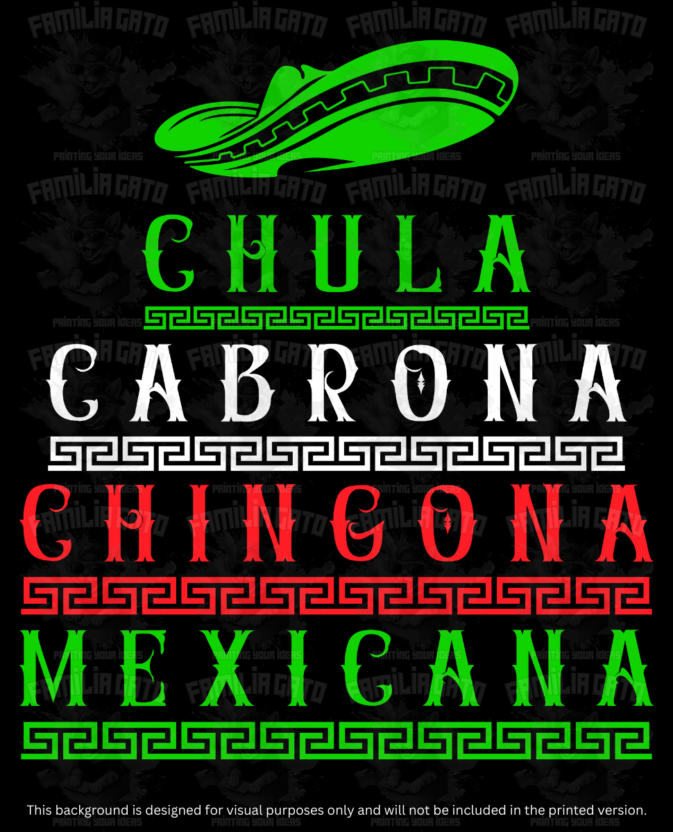 Mexican Chula Cabrona Chingona DTF Transfer