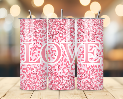 Valentine's Day - Cheetah Designs - 20 Oz Stainless Steel Tumbler