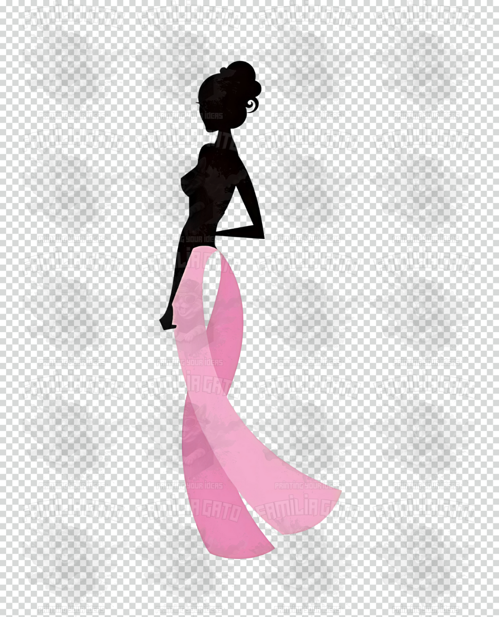 Cancer awareness Ribbon Woman DTF Transfer