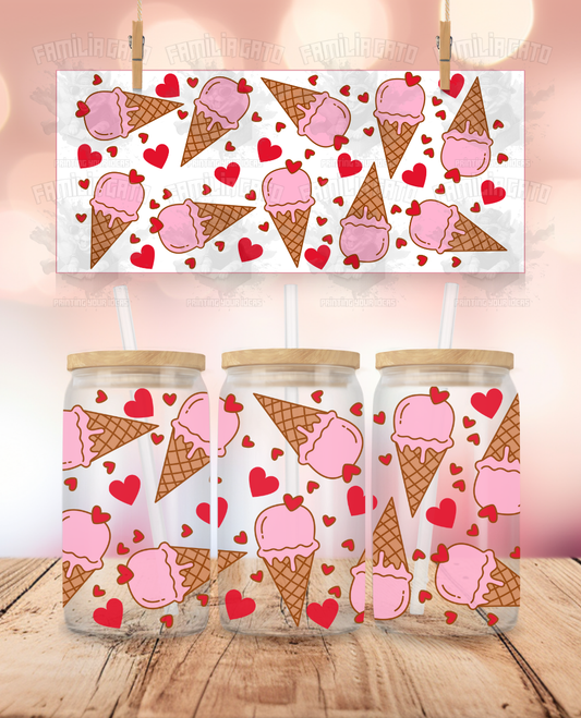 Valentine's Day - Love Ice Cream UVDTF Wrap