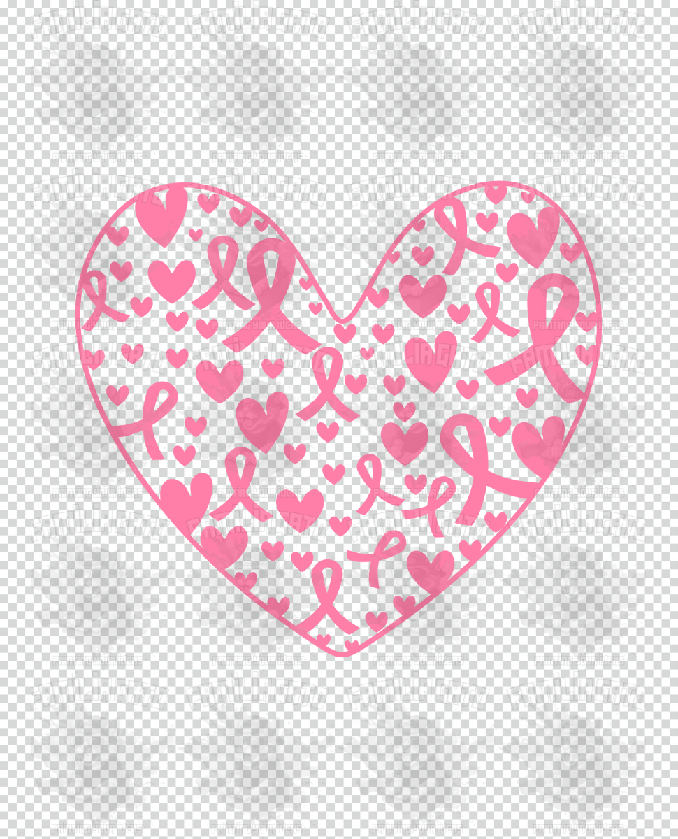 Cancer awareness ribbons & hearts DTF Transfer