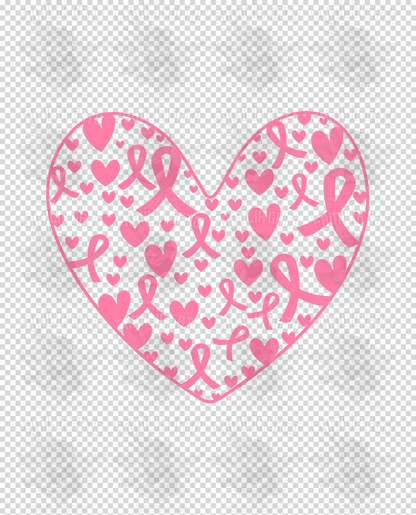 Cancer awareness ribbons & hearts DTF Transfer
