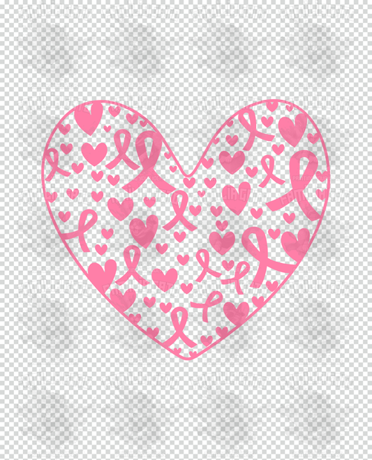 Cancer awareness ribbons & hearts DTF Transfer