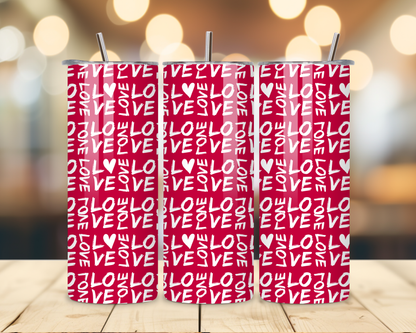 Valentine's Day - Love Designs - 20 Oz Stainless Steel Tumbler