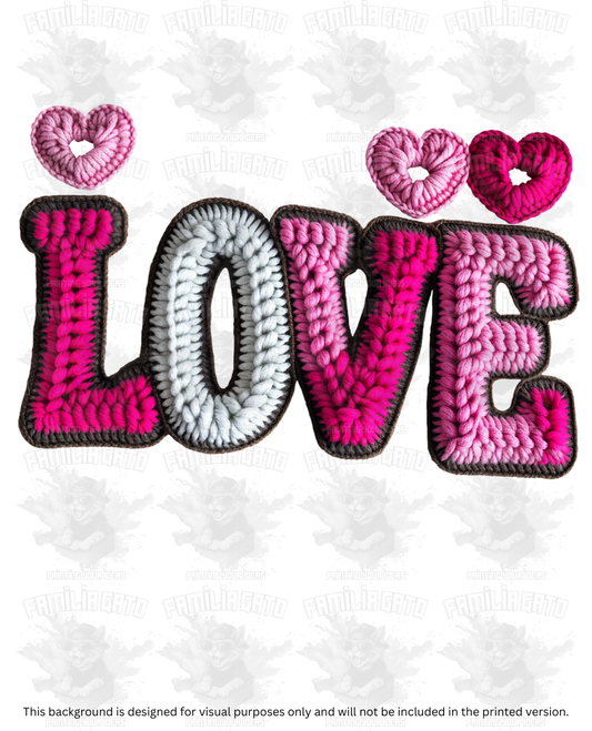 Valentine's Day - Faux Yarn Love #2 DTF Transfer