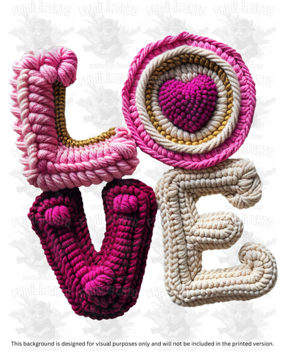 Valentine's Day - Faux Yarn Love #3 DTF Transfer