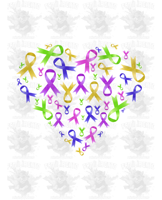 Cancer awareness ribbons DTF Transfer
