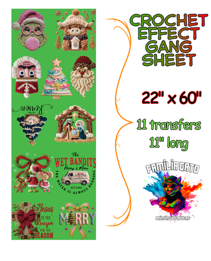 Christmas Faux Yarn DTF Gang Sheet #2 - 22"x60"