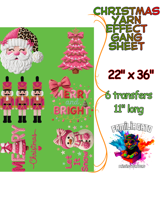 Christmas Faux Yarn DTF Gang Sheet #1 - 22"x36"