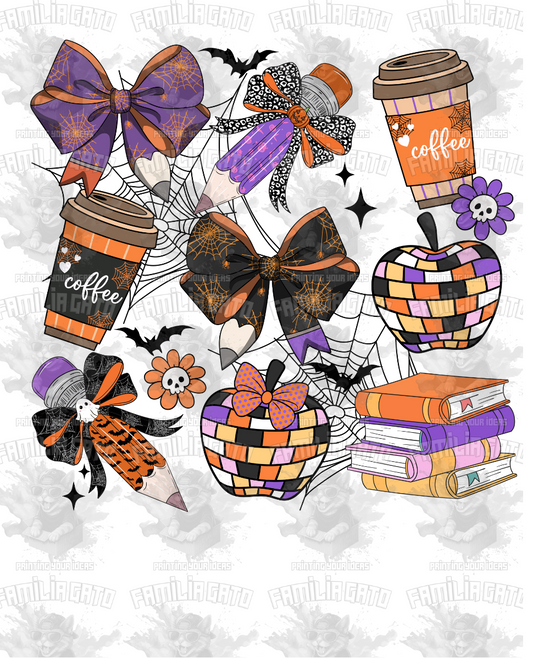 Teacher Halloween bows #3 DTF Transfer