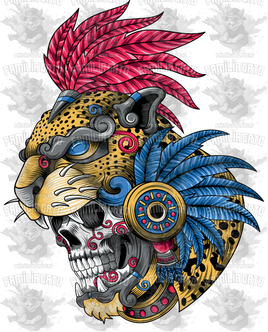 Aztec Warrior Jaguar DTF Transfer