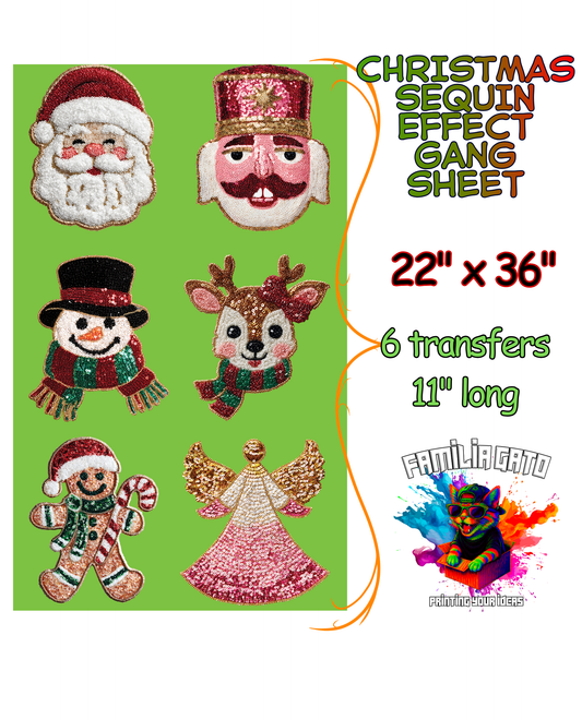 Christmas Faux Sequin DTF Gang Sheet #1 - 22"x36"