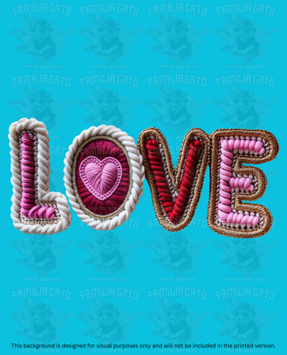 Valentine's Day - Faux Yarn Love #5 DTF Transfer