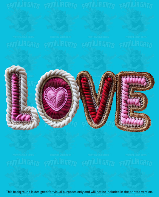 Valentine's Day - Faux Yarn Love #5 DTF Transfer