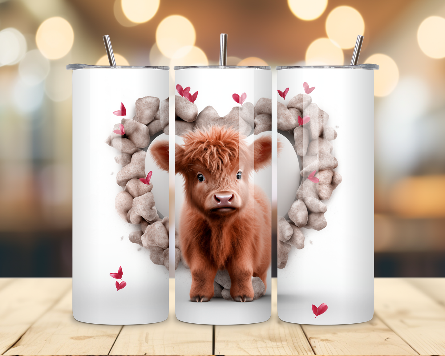 Valentine's Day - Cow Designs - 20 Oz Stainless Steel Tumbler