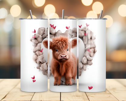Valentine's Day - Cow Designs - 20 Oz Stainless Steel Tumbler