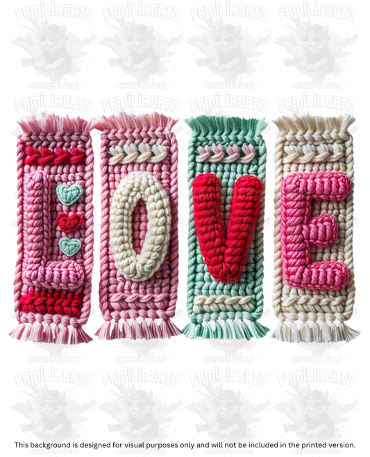 Valentine's Day - Faux Yarn Love #6 DTF Transfer