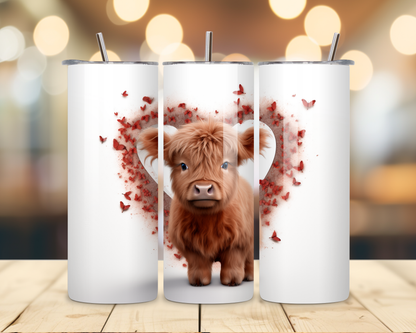 Valentine's Day - Cow Designs - 20 Oz Stainless Steel Tumbler
