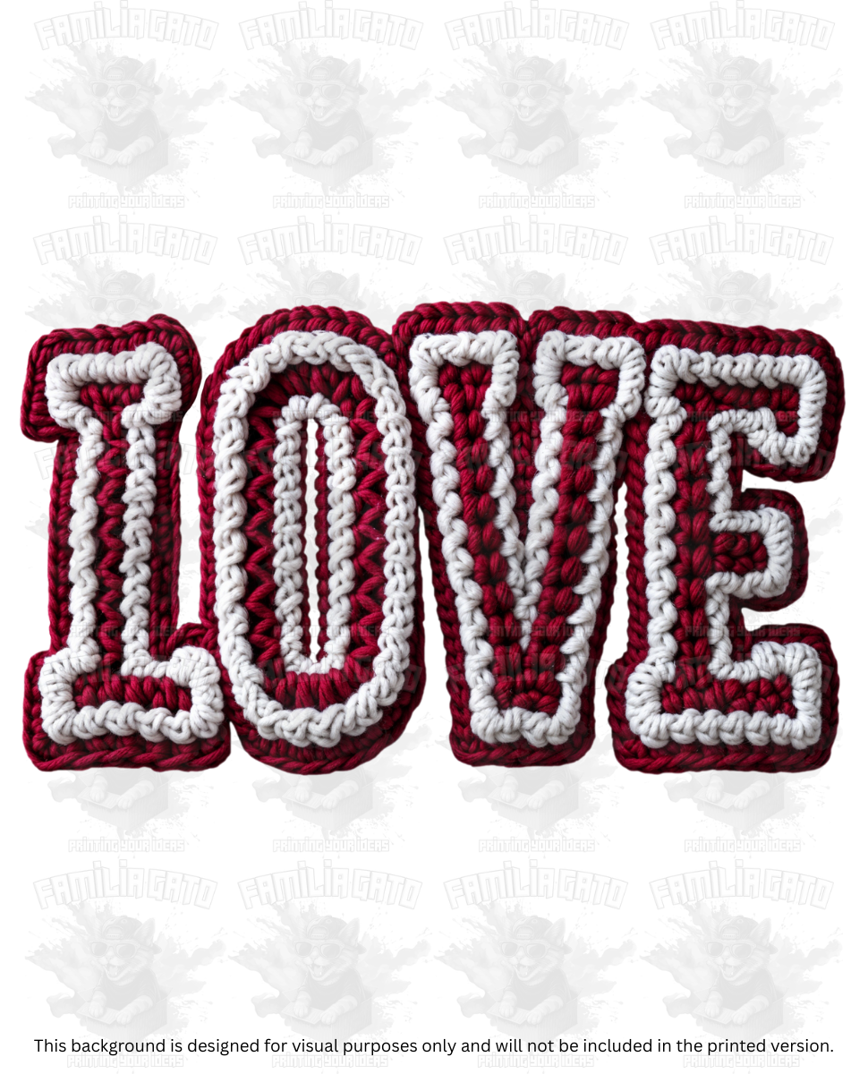 Valentine's Day - Faux Yarn Love #7 DTF Transfer