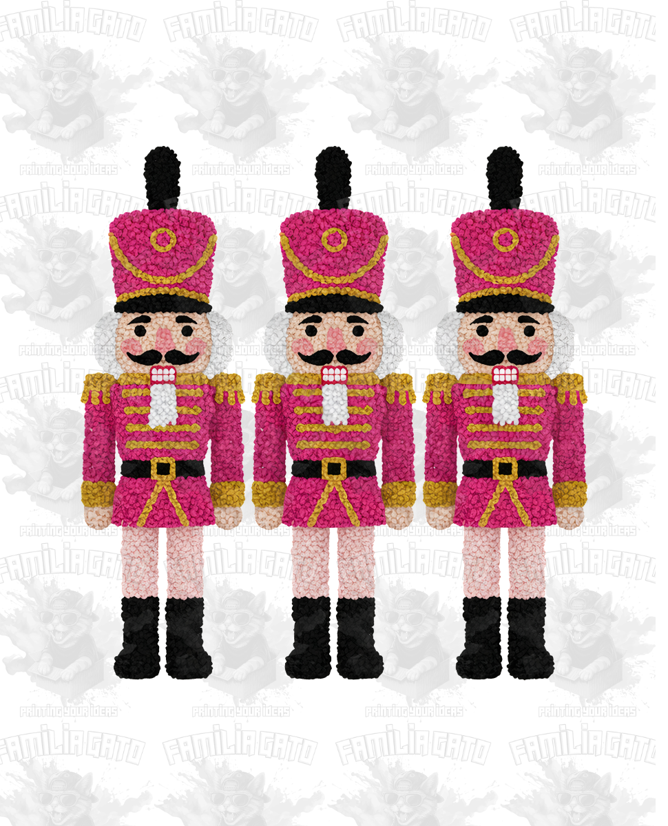 Faux Yarn Pink Nutcrackers DTF Transfer