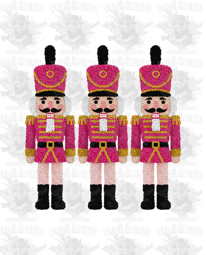 Faux Yarn Pink Nutcrackers DTF Transfer