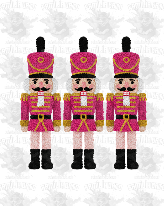Faux Yarn Pink Nutcrackers DTF Transfer