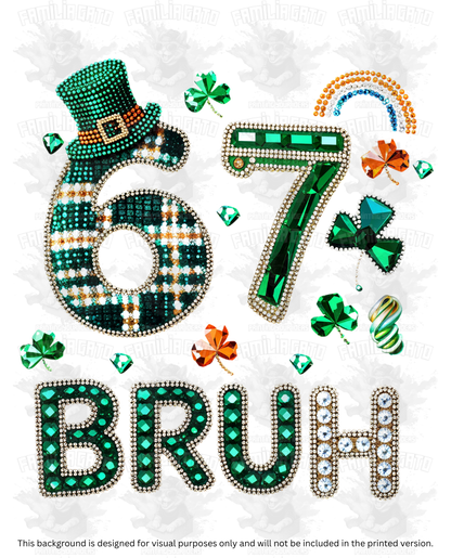 St. Patrick's Day Rhinestone Six Seven 67 #4 DTF Transfer
