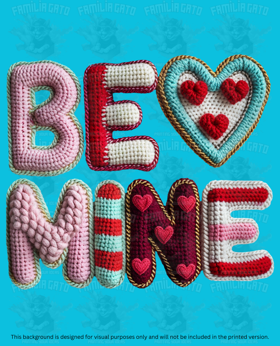Valentine's Day - Faux Yarn Be Mine #4 DTF Transfer