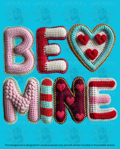 Valentine's Day - Faux Yarn Be Mine #4 DTF Transfer