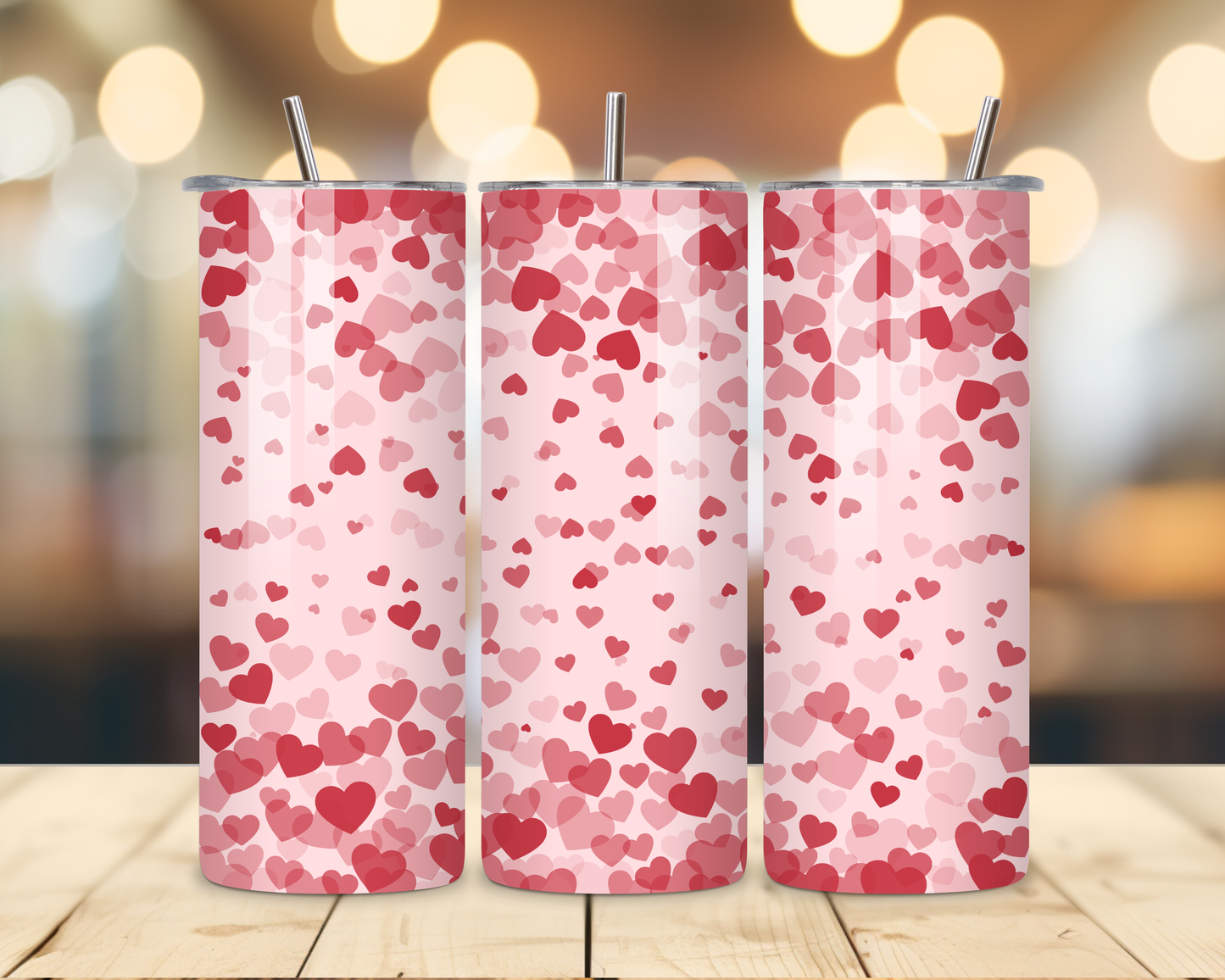 Valentine's Day - Hearts' Designs #1 - 20 Oz Stainless Steel Tumbler
