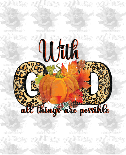 Fall - With God all things are possible #1 DTF Transfer