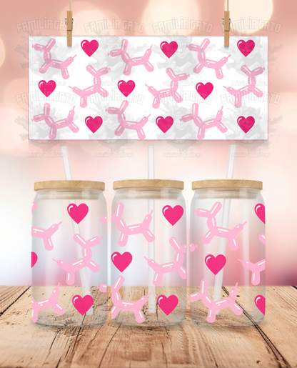 Valentine's Day - Balloon Dog + Hearts UVDTF Wrap