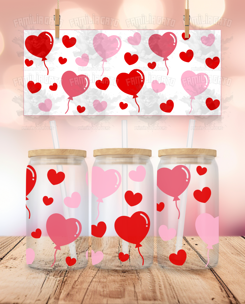 Valentine's Day - Balloon Hearts UVDTF Wrap