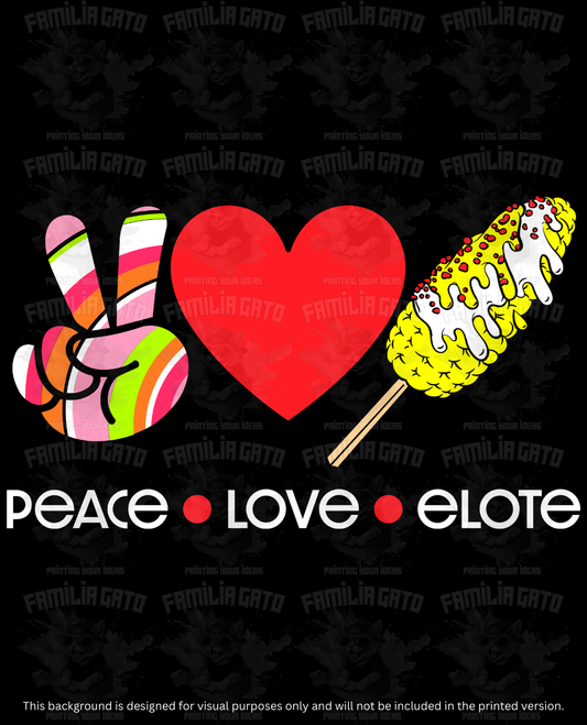 Mexican Peace Love Elote DTF Transfer