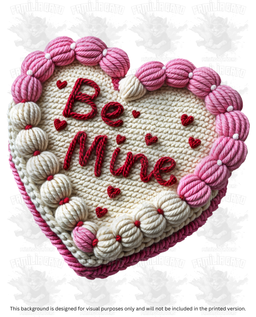 Valentine's Day - Faux Yarn Be Mine #5 DTF Transfer