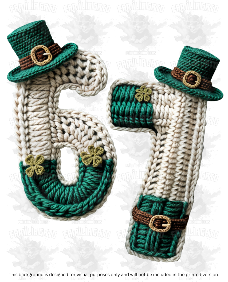 St. Patrick's Day Faux Yarn Six Seven 67 #5 DTF Transfer