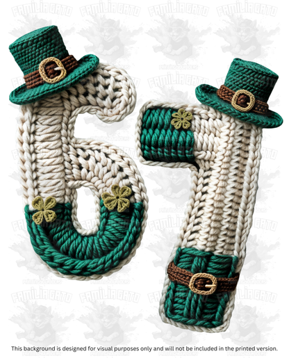 St. Patrick's Day Faux Yarn Six Seven 67 #5 DTF Transfer